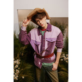 Unisex Jacket Purple Denim Top Spring and Autumn Coat Men's and Women's Jacket